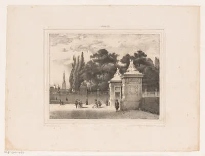 Ingang van het park bij het Koninklijk Paleis te Brussel
