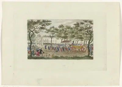 Inhaling van de prinses van Oranje en de kinderen, 1787