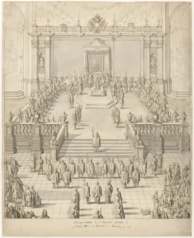 Inhuldiging van keizer Karel VI in de Sint-Bavokerk te Gent in 1717