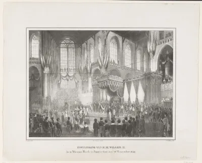 Inhuldiging van Z:M: Willem. II. In de Nieuwe Kerk te Amsterdam den 28 November 1840