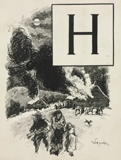 Inital H for Chapter LXXI from "Lorna Doone"