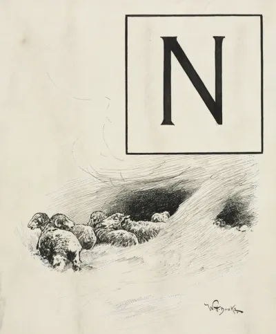 Inital N for Chapter L from "Lorna Doone"