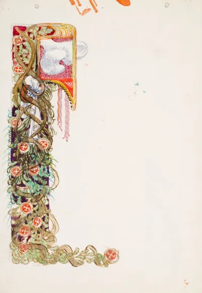 Initial sketch for a decorative page