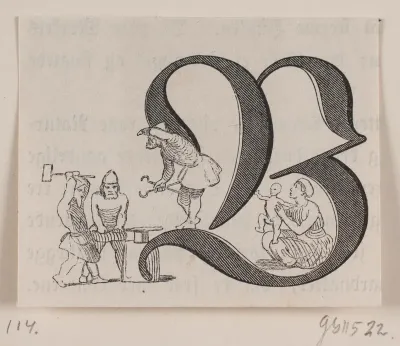 Initialet B fra fabricius' Danmarkshistorie