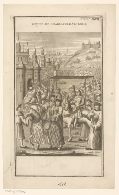 Inkomst van koning Karel VII in Parijs