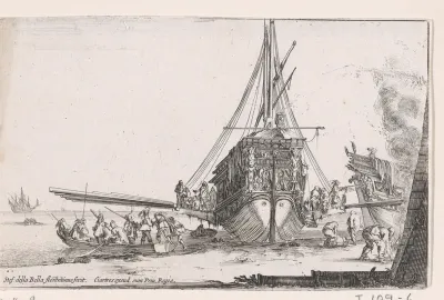 Inschepen van een galei