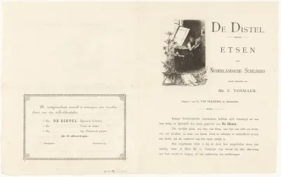 Inschrijfbiljet en intekenlijst voor: De distel. Etsen van Nederlandsche schilders onder redactie van Mr. C. Vosmaer