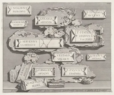 Inscripties en fragmenten uit een grafkelder