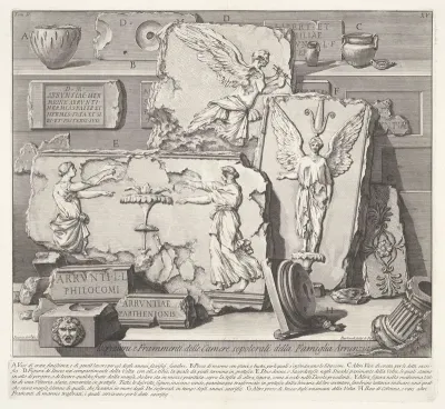 Inscripties en fragmenten uit graftombe van Arruntius familie