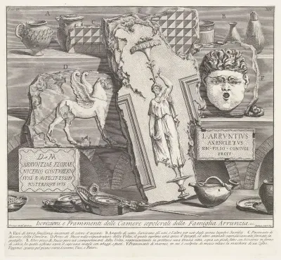 Inscripties en fragmenten uit graftombe van Arruntius familie