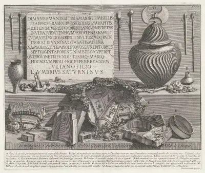 Inscripties en fragmenten uit graftombe van de Villa de' Cinque