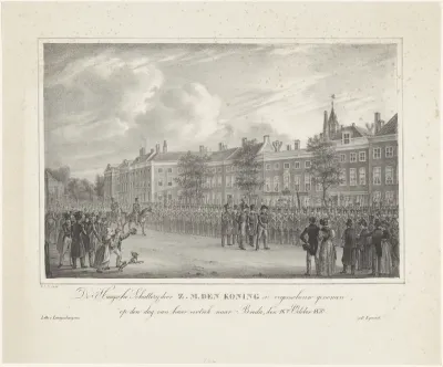 Inspectie van de Haagsche Schutterij door de koning, 1830