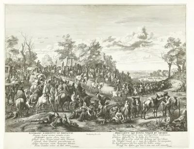 Inspectie van de troepen door Willem III bij Arnhem, 1691