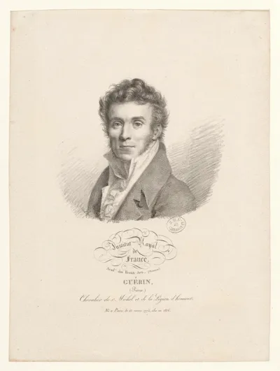 Institut Royal de France, Académie des Beaux-Arts (Peinture) : Guérin (Pierre), Chevalier de St Michel et de la Légion d'honneur, né à Paris le 13 mars 1774, élu en 1816 BOYER 1181