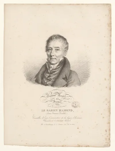 Institut Royal de France, Académie des Sciences (Minéralogie) : Le baron Ramond (Louis-François-Elisabeth), Conseiller d'Etat, Commandeur de la Légion d'honneur, Chevalier de l'ordre de St Michel, né à Strasbourg, le 4 Janvier 1755 BOYER 2229