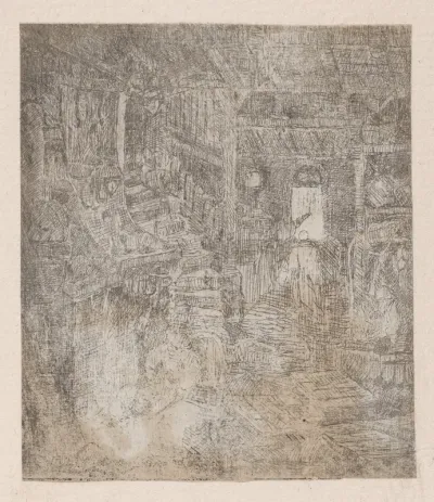Intérieur à L'Escalier en Limaçon (Interior with a Spiral Staircase)