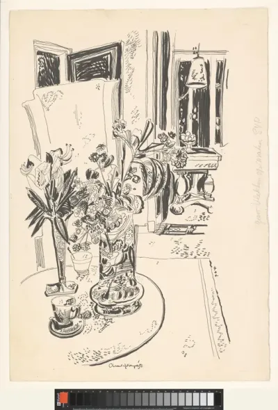 Interieur bij lamplicht