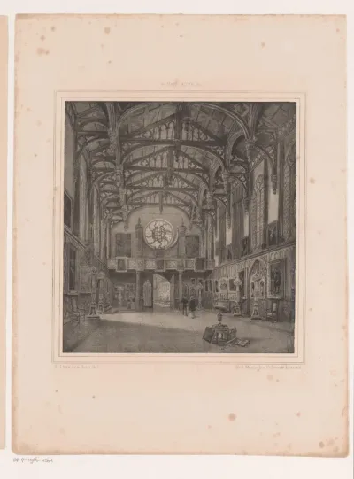 Interieur gotische zaal in Paleis Kneuterdijk