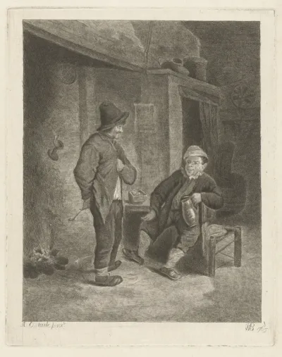 Interieur met boeren