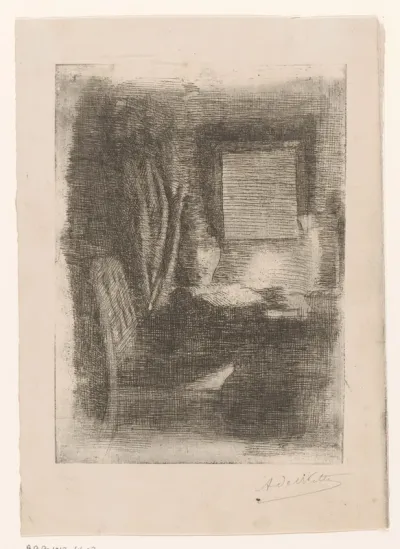 Interieur met bureau