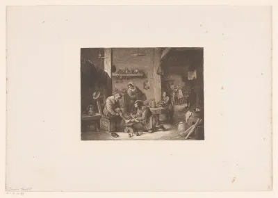 Interieur met een arts en een barbier