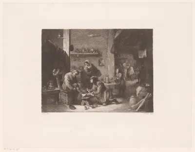 Interieur met een arts en een barbier