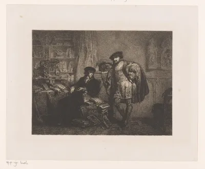 Interieur met Erasmus en Holbein