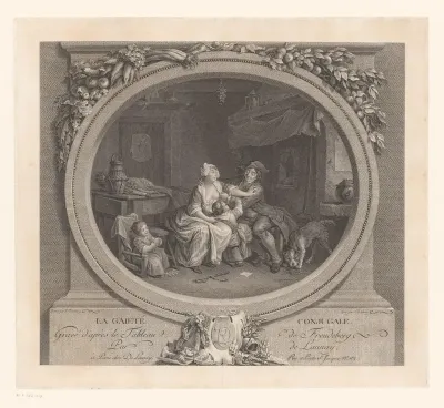 Interieur met gezin