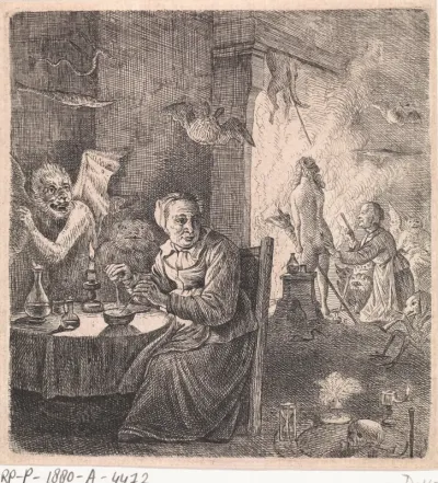 Interieur met heksen