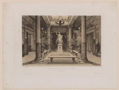 Interieur met in het midden een standbeeld van Napoleon