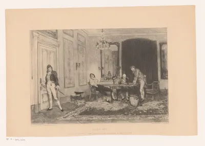 Interieur met kaartspelers