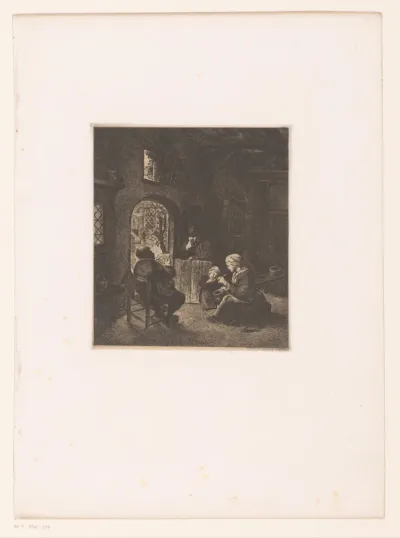 Interieur met lezende man