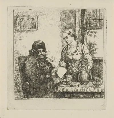 Interieur met man en vrouw