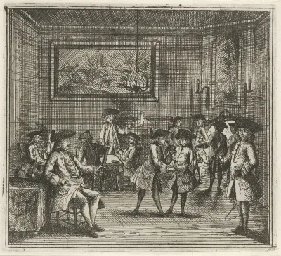 Interieur met rokende heren