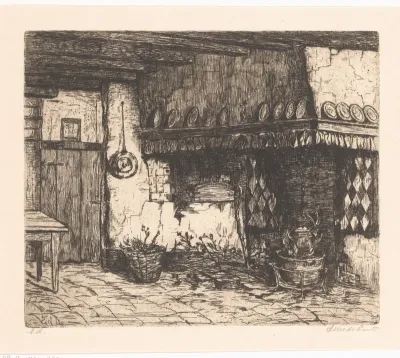 Interieur met schouw