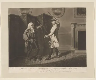 Interieur met William Parsons en John Moody als Varland en Majoor O'Flaherty