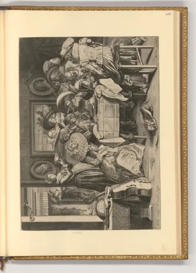 Interieur mit Frauen und Männern