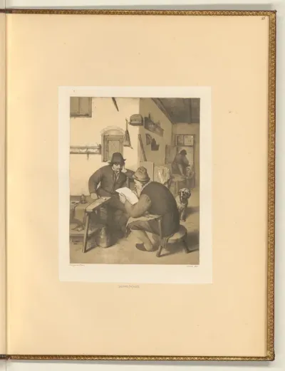 Interieur mit lesenden Bauern