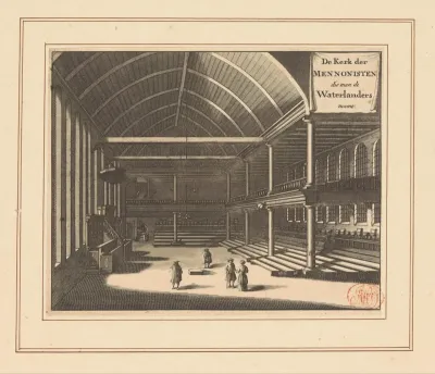 Interieur van de Doopsgezinde Kerk Bij de Toren te Amsterdam