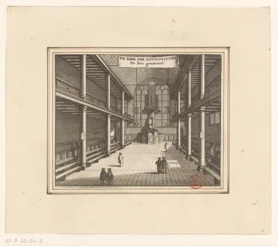Interieur van de Doopsgezinde Kerk De Zon te Amsterdam