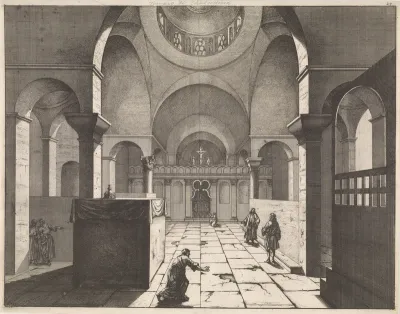 Interieur van de Griekse koepelkerk te Chalcedon