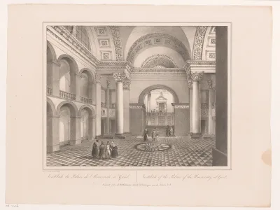 Interieur van de hal van de Aula van de Universiteit Gent