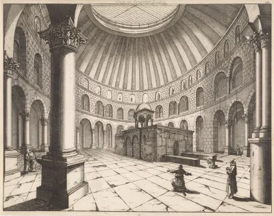 Interieur van de Heilig-Grafkerk te Jeruzalem
