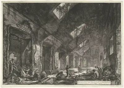 Interieur van de Heliocaminus Baden in de Villa Adriana te Tivoli