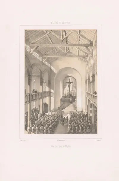 Interieur van de kerk van de jeugdgevangenis