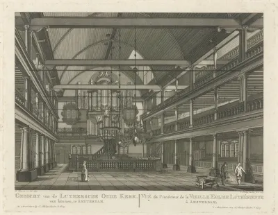 Interieur van de Lutherse Oude Kerk te Amsterdam