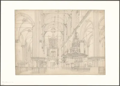 Interieur van de Nieuwe Kerk, gezien naar het orgel