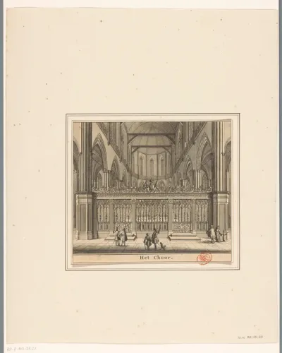 Interieur van de Nieuwe Kerk te Amsterdam, gezien richting het koor