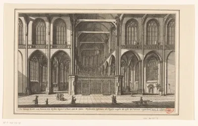 Interieur van de Nieuwe Kerk te Amsterdam, naar het oosten gezien
