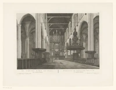 Interieur van de Nieuwe Kerk te Amsterdam